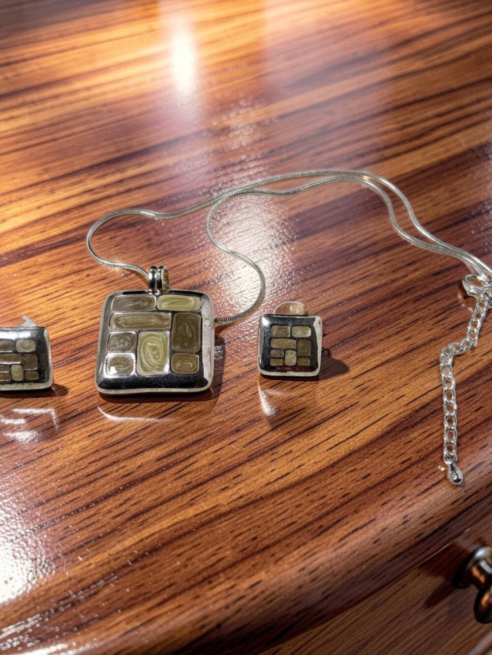 vintage kc kenneth cole jewelry earth colors tile design necklace and earrings s